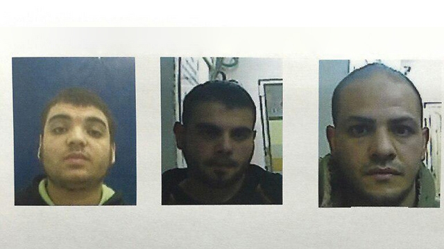 Ziad Abu Hadoan, Amer Rajabi and Maher Qasame, three members of a Hamas cell caught planning to kidnap and murder an Israeli (Photo: Shin Bet communication)