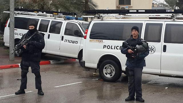Israeli Police forces in Arara, Friday. (Photo: Hassan Shaalan)