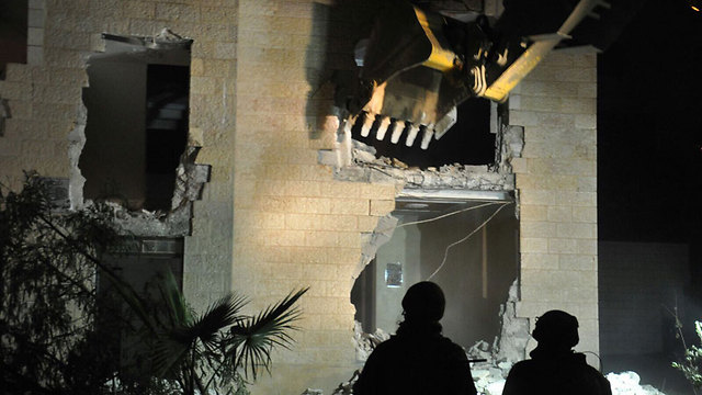 Demolition of the home of terrorist Mohand Halabi. (Photo: IDF Spokesperson)