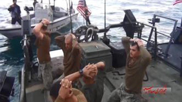 Images released by Iran to show capture of sailors.