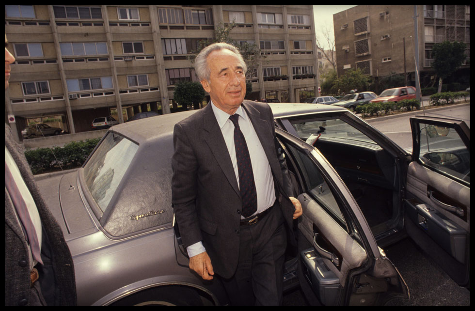 שמעון פרס, 1990 (צילום: מיכאל קרמר)