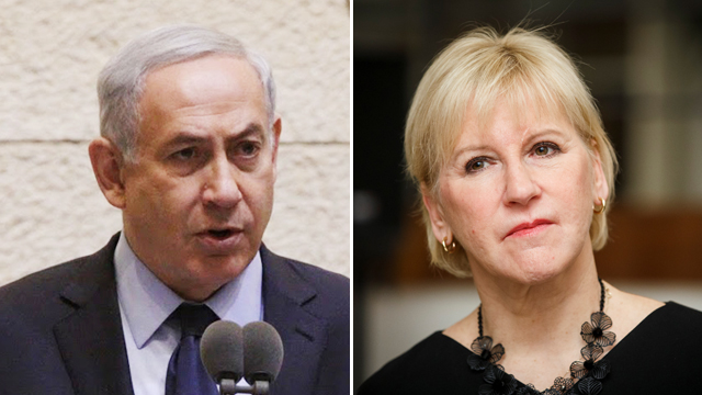 Prime Minister Benjamin Netanyahu and Swedish Foreign Minister Margot Wallström. Diplomatic boycott (Photo: Knesset, Getty Images)