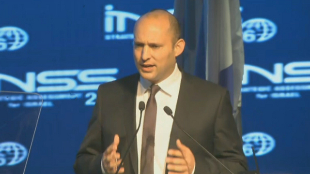 Education Minister Naftali Bennett at the INSS conference