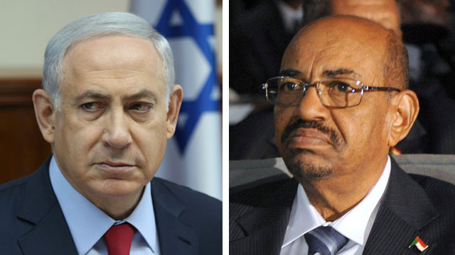 Prime Minister Benjamin Netanyahu and President Omar al-Bashir: not the most obvious of allies. (Photo: Amit Shabi, AFP)