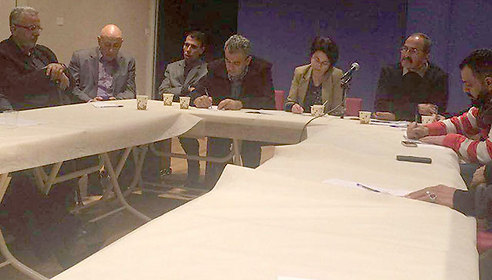 MKs Zoabi, Ghattas, and Zahalka at the controversial meeting.