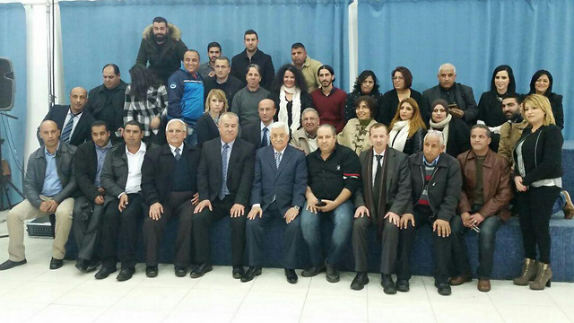 The journalists and President Abbas. (Photo: Hassan Shaalan)