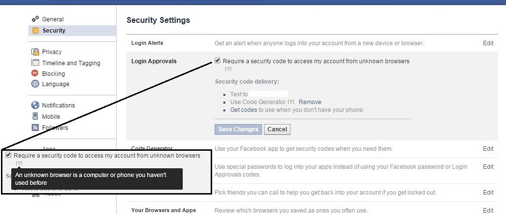 השתמשו בטלפון עבור אבטחה מקסימלית – כיצד זה נעשה בפייסבוק (צילום: מתוך אתר HWzone)