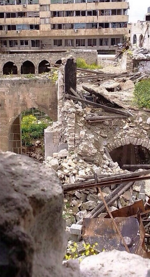 Ruins of the Central Synagogue of Aleppo (Photo: Amaliah Organization)