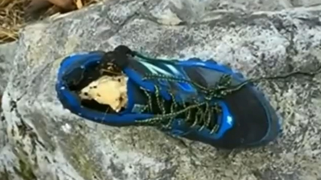 נעל שבתוכה נמצאה רגל כרותה במערב קנדה (ארכיון ()
