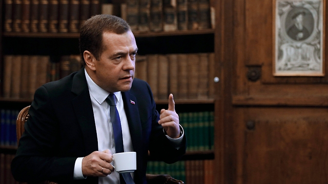Russian Prime Minister Dmitry Medvedev giving an interview on the sidelines of the 2016 Munich Securit Conference (Photo: EPA)