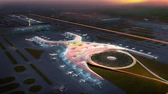 צורת האיקס של שדה התעופה החדש בניו מקסיקו אמורה לעזור לעוברים ושבים ללכת מרחקים קצרים יחסית לשדה תעופה גדול ()