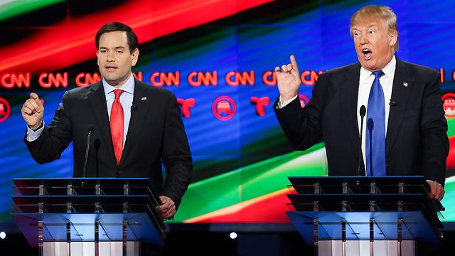 Marco Rubio and Donald Trump debate on CNN (Photo: EPA)