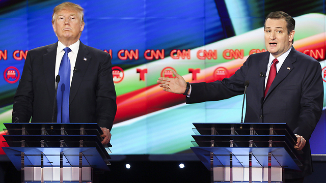 Donald Trup and Ted Cruz debate on CNN (Photo: EPA)