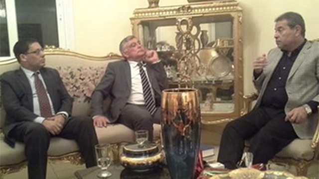 Israeli Ambassador to Egypt, Haim Koren, with Tawfiq Okasha