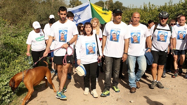 Marching for Oron Shaul (Photo: Elad Gershgoren)