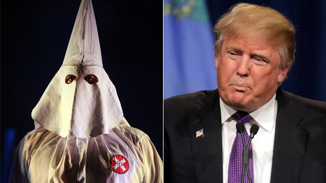מתנער מהם. טראמפ וה-KKK (צילום: Gettyimages, AFP) (צילום: Gettyimages, AFP)