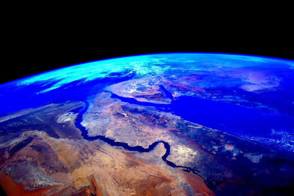 הנילוס וגם ישראל בתמונה (צילום: סקוט קלי, נאס"א) (צילום: סקוט קלי, נאס