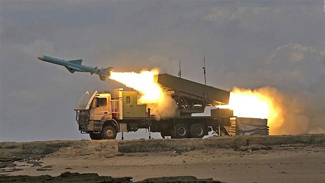 The Iranian Revolutionary Guards launching missile