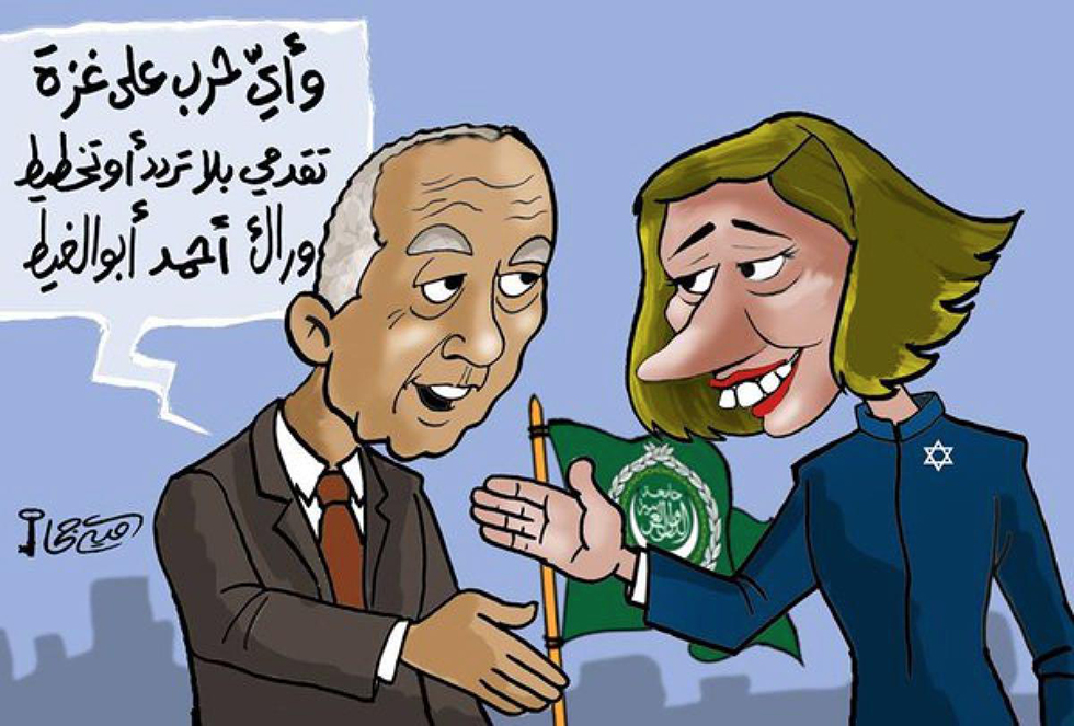Caricature criticizing Aboul Gheit as the chairman of the Arab League