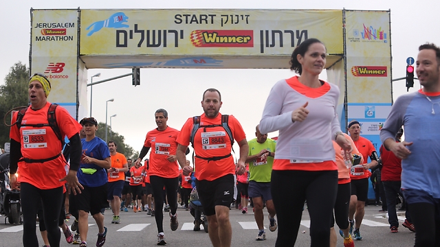 מרתון ירושלים, הבוקר (צילום: גיל יוחנן) (צילום: גיל יוחנן)