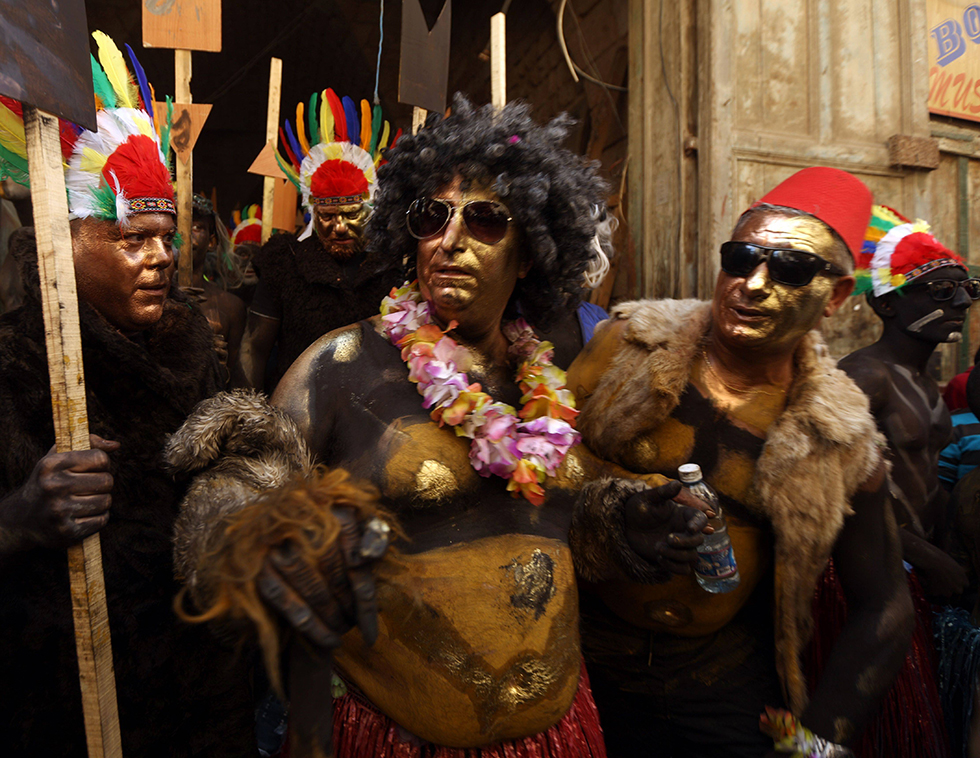 בעיר טריפולי שבצפון לוב חגגו הנוצרים את קרנבל ה"זמבו", שמסמל את תחילת תקופת התענית שלפני חג הפסחא (צילום: AFP) (צילום: AFP)