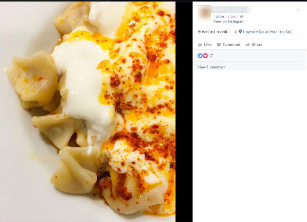 Tour group guide Dudu Califa posts photos of breakfast on day of the attack.