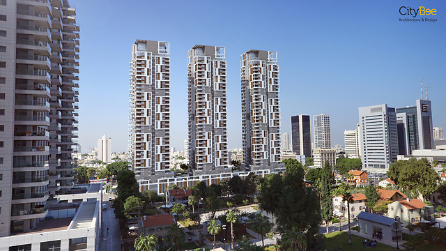 הדמיית פרויקט דרום הקריה של חברת מינהל מגורים ישראל (צילום: סי טי בי אדריכלים ) (צילום: סי טי בי אדריכלים )