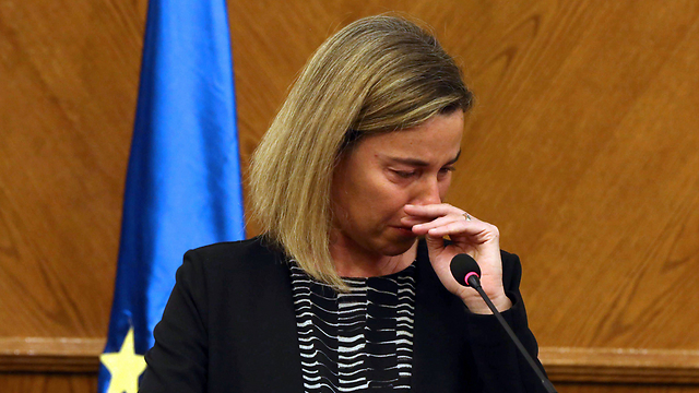 שרת החוץ האירופית בכתה. פדריקה מוגריני (צילום: AFP) (צילום: AFP)