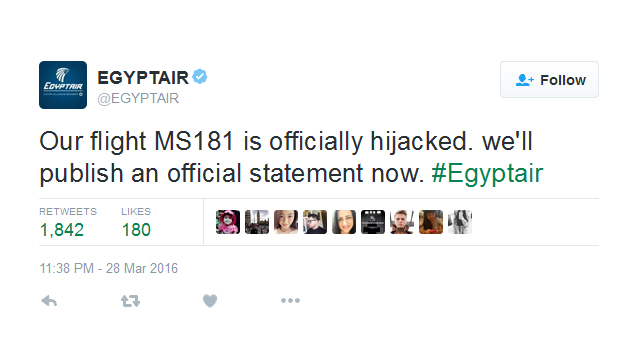 EgyptAir tweet 