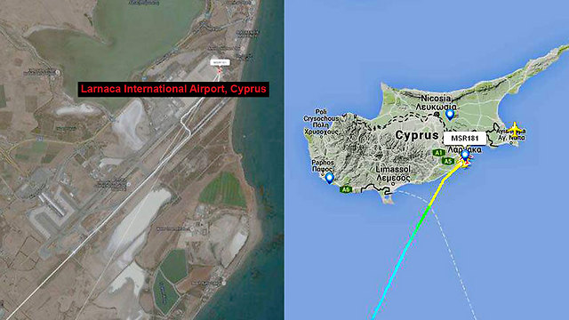 Plane lands in Larnaca, Cyprus