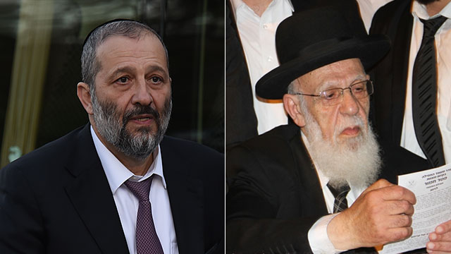 Aryeh Deri (L) and Rabbi Shalom Cohen (R) (Photo: Photo: Efie Schrer and Yaakov Cohen) (Photo: Efie Schrer and Yaakov Cohen)