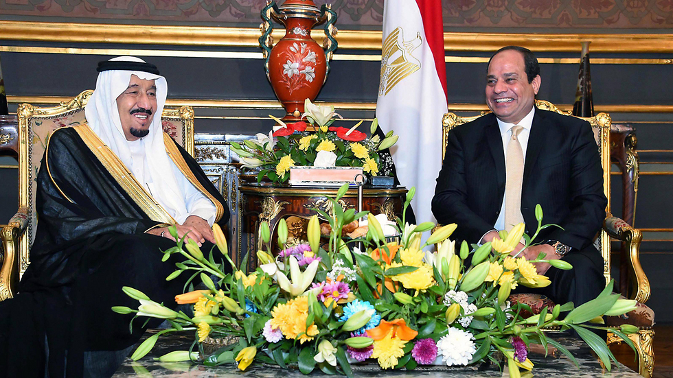 נשיא מצרים ומלך סעודיה סלמאן בן עבד אל-עזיז (צילום: EPA) (צילום: EPA)