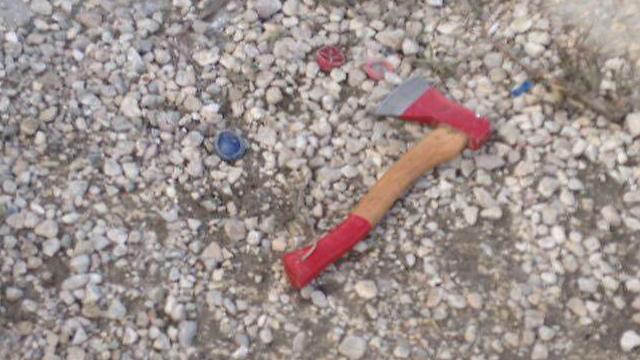 The ax carried by the attacker near Al-Arroub.