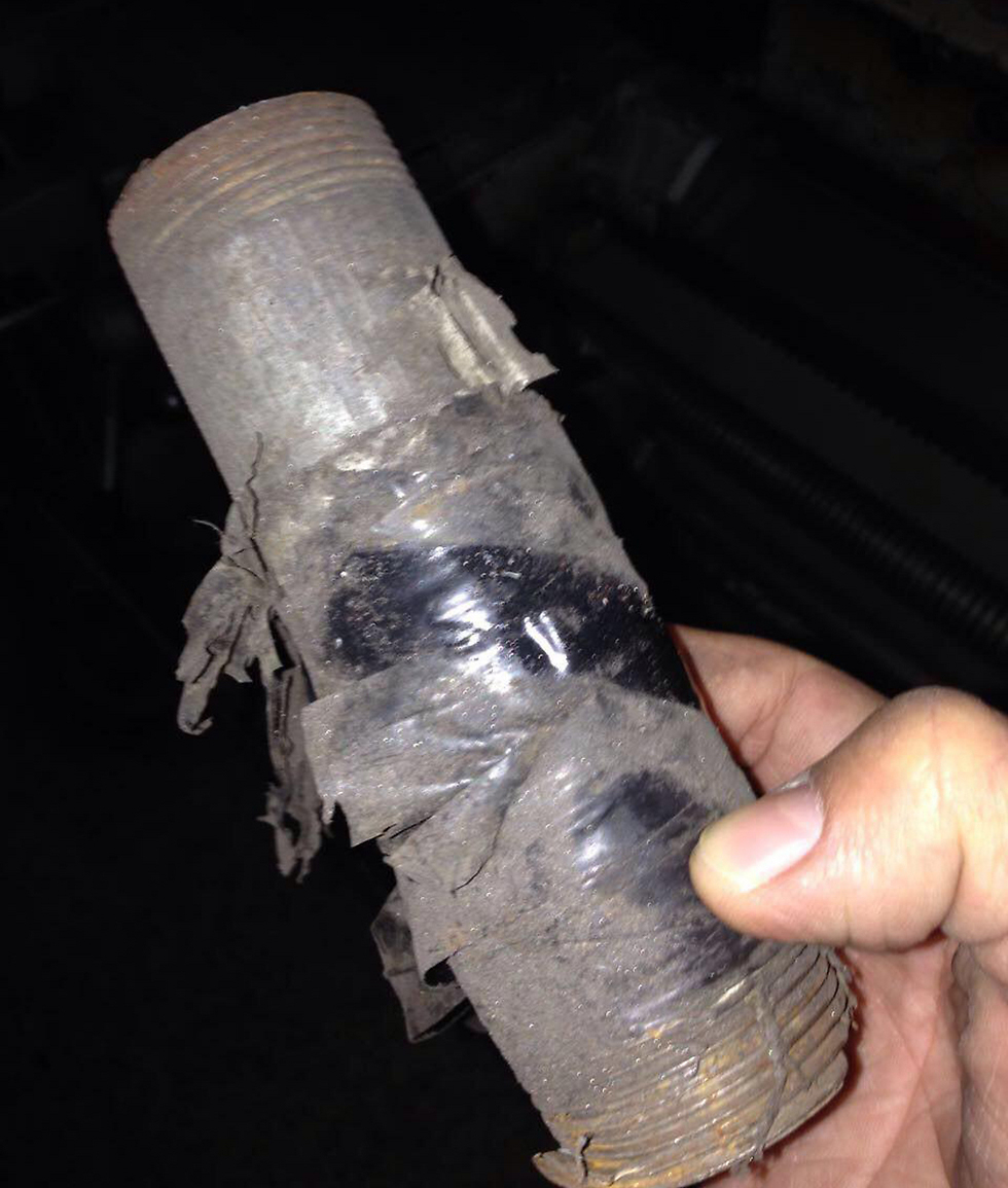 Seized pipe bomb (Photo: Police)