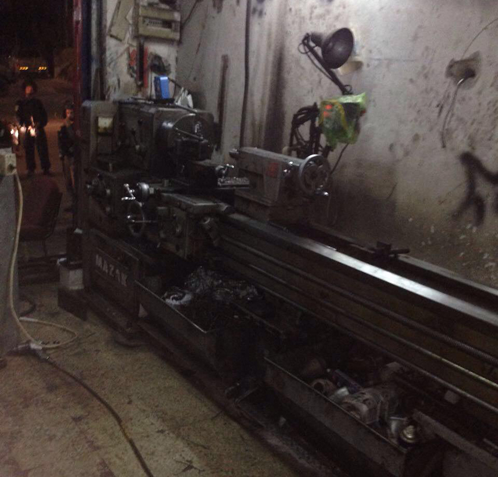 One of the lathes found in Abu Dis (Photo: Police)