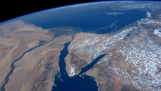 ארץ התנ"ך מהחלל (צילום: ג'ף ווילימאס, נאס"א) (צילום: ג'ף ווילימאס, נאס