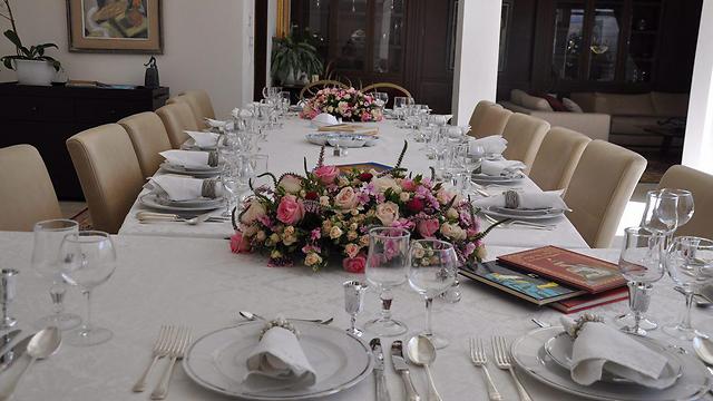 Seder table at the president's house (Photo: President's Spokesperson)