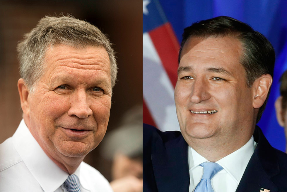 Ted Cruz (right) and John Kasich (left). An anti-Trump deal. (Photos: AP, AFP)
