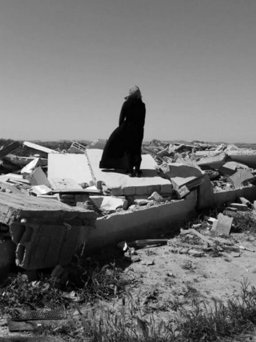 The woman on the ruins. (Photo: Shorouk Tabet Abu-Kaff)