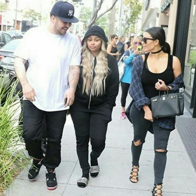 On more friendly days.  Kim Kardashian, Black China and Rob Kardashian