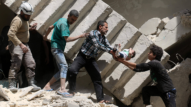 Results of an airstrike on a hospital (Photo: AFP)