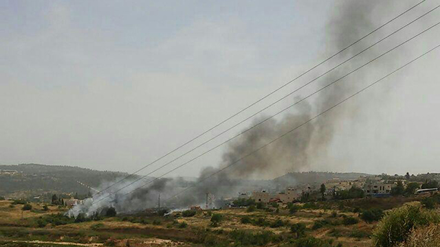 שריפה באזור אבו גוש (צילום: יאיר פישר) (צילום: יאיר פישר)