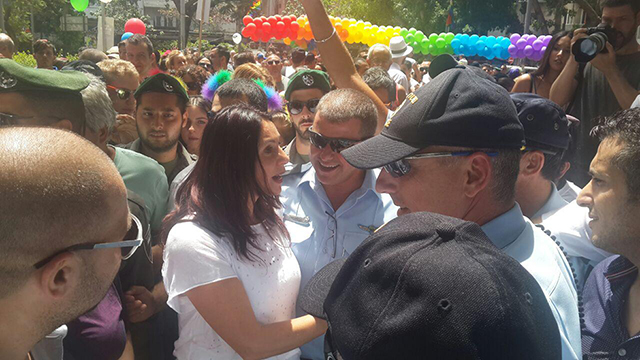 Culture Minister Miri Regev at the Pride Parade event in Gan Meir (Photo: Asaf Zagrizak)