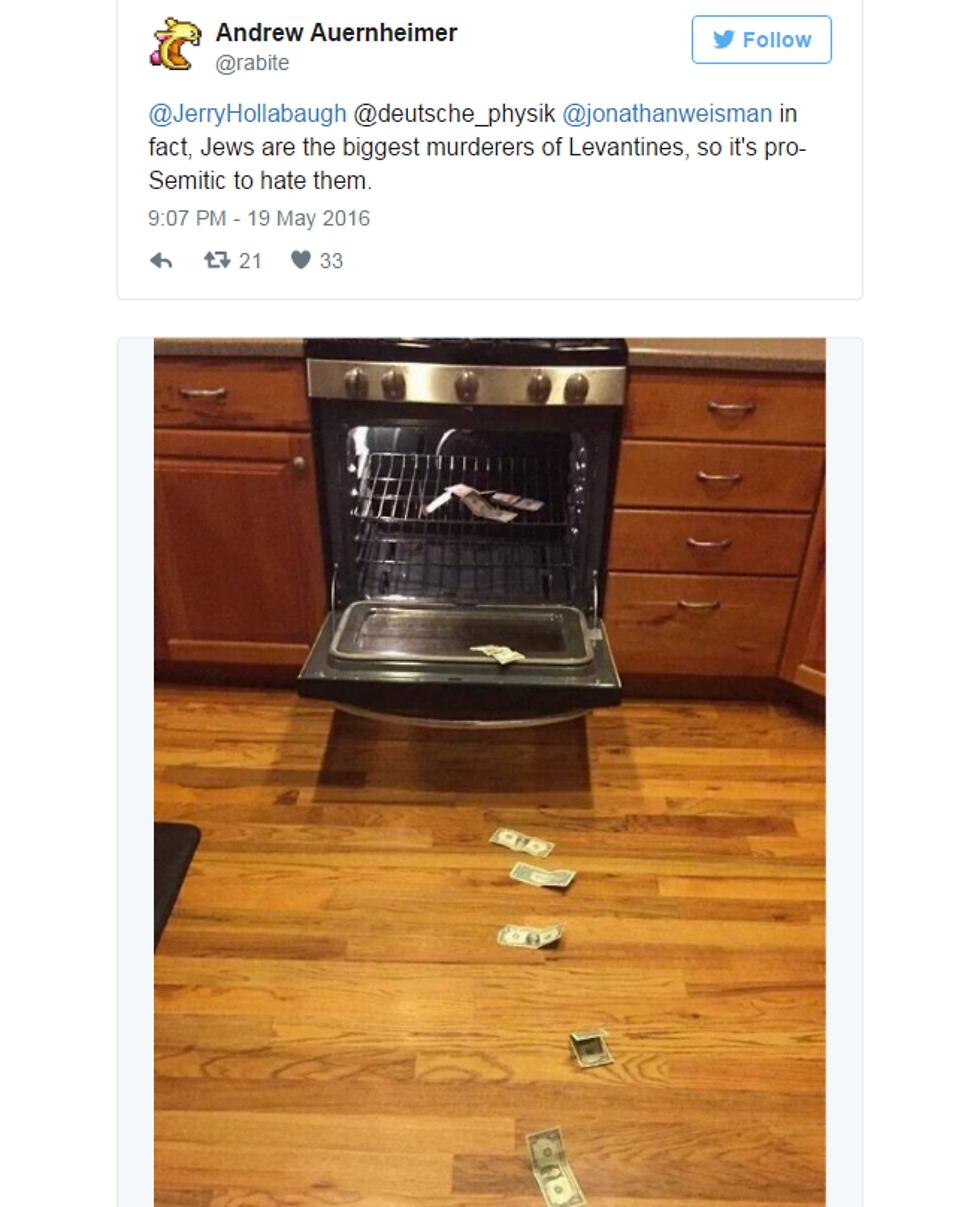 ציוץ של דולרים מובילים לתנור, המתייג את ווייסמן (צילום: מתוך טוויטר) (צילום: מתוך טוויטר)