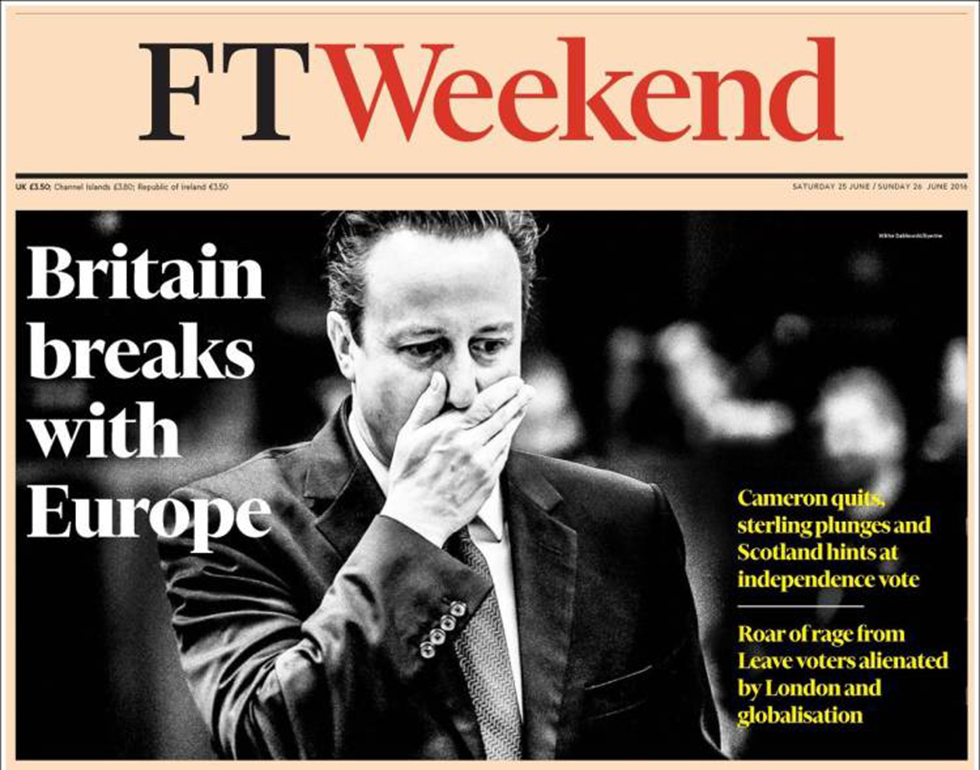 הפיננשל טיימס: "בריטניה מתנתקת מאירופה" ()