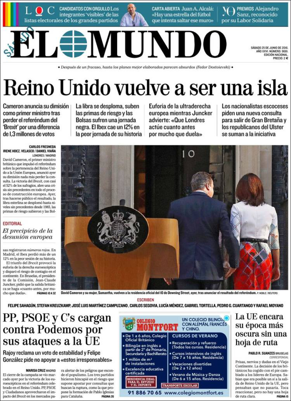 "אל מונדו" הספרדי: בריטניה חוזרת להיות אי ()
