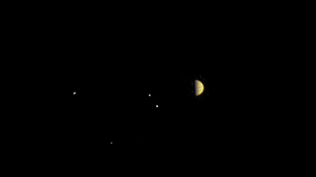 תמונה של צדק וארבעת ירחיו, שצילמה ג'ונו לפני כשבועיים (צילום: נאס"א) (צילום: נאס