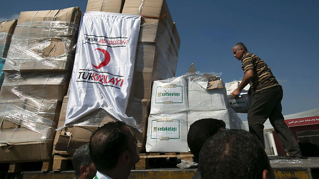 Turkish aid at Gaza border (Photo: AFP) 