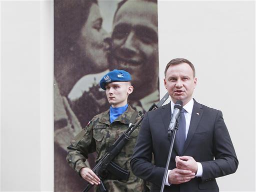 Andrzej Duda speaking at the commemoration