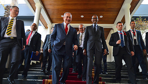 Netanyahu meets with Rwandan President Paul Kagame in Kigali, Rwanda (Photo: Kobi Gideon LTD)